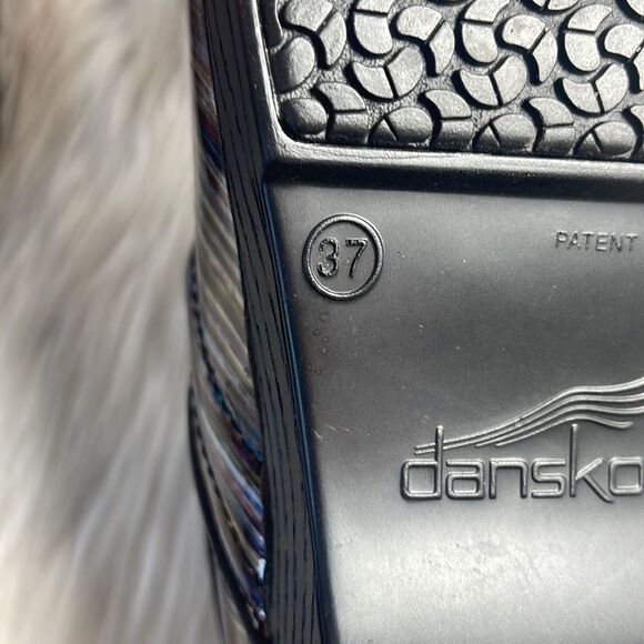 Dansko Professional Multicolor Striped Patent Work Clogs Sz 37/US 6.5-7 - Picture 6 of 9